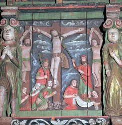 Scena della crocifissione da un altare, XVII secolo
