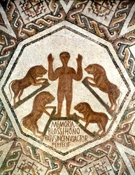 Daniele nella fossa dei leoni, mosaico romano, V secolo