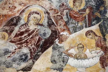 Affresco decaduto nella chiesa di Santa Maria dell