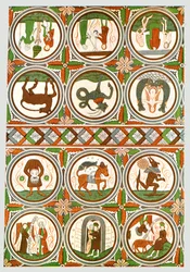 Decorazione nella Chiesa Vecchia di Stora Råda, Västra Götaland, Svezia, 1928