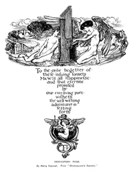 Pagina dedicatoria dai Sonetti di Shakespeare, 1899