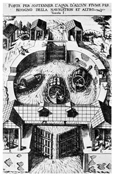 Progetto per chiuse a cerniera di Leonardo da Vinci, XV secolo 1956