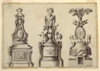 Disegni per tre piedistalli