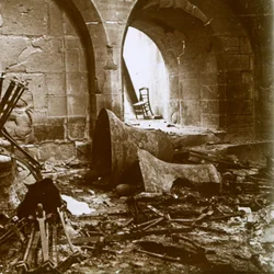 Chiesa distrutta, Marna, Francia settentrionale, c1914