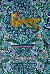 Dettaglio di un disegno su piastrella a Nabeul, Tunisia