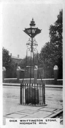 Pietra di Dick Whittington, Highgate Hill, Londra, c1920s