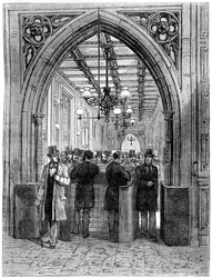 Barriera di divisione e atrio, Camera dei Comuni, Westminster, Londra, 19° secolo
