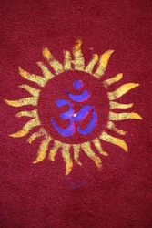 Rangoli di Diwali nel tempio Shirdi Sai Baba, Leicester. Regno Unito