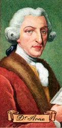 Dr. Arne, tappezziere e compositore, da una serie di carte da sigaretta, 1935