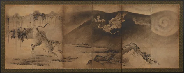 Drago e tigre, periodo Momoyama o Edo, XVII secolo