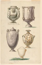 Disegno, Progetti per Urne in Stile Antico, fine XVIII secolo