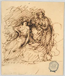 Disegno, Studio di un giovane vescovo in adorazione