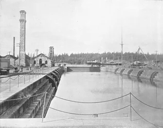 Bacino di carenaggio a Esquimalt, Columbia Britannica, Canada