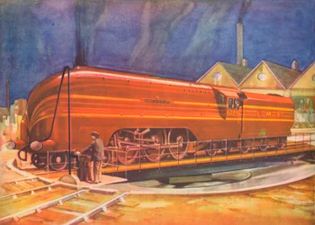 Duchessa di Gloucester, L.M.S., sulla piattaforma girevole, Camden Town, 1940