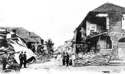 Danni del terremoto, Duke Street, Kingston, Giamaica