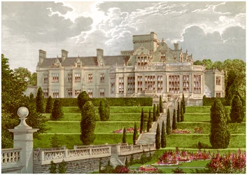 Easton Hall, Lincolnshire, casa del baronetto Cholmeley, c1880
