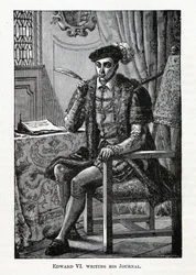 Edoardo VI che scrive il suo Diario