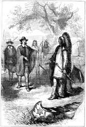 Visita di Edward Winslow a Massasoit, XVII secolo c1880