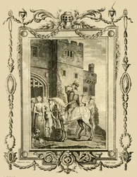 Edoardo il Martire pugnalato per ordine della matrigna Elfrida, al castello di Corfe, 978, 1783