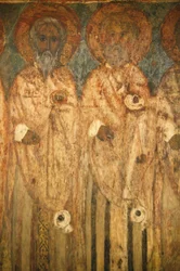 Affresco nella chiesa di El-Moallaqah, Il Cairo, Egitto