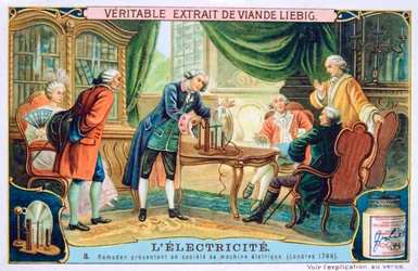 Dimostrazione di elettricità, Londra, 1766, c1900