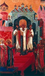 Elevazione della Croce durante un servizio ortodosso russo