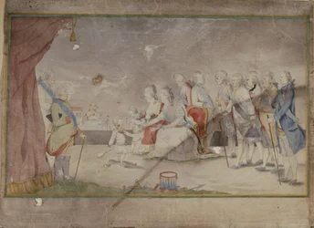 Imperatrice Caterina II con la sua famiglia e cortigiani