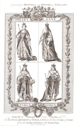 Re e regine inglesi con stemmi, 1780-1800