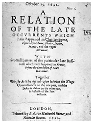 Libro di notizie inglesi, 1622