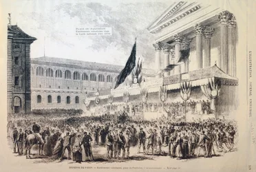 Arruolamento di volontari nella Guardia nazionale, Place du Panthéon, Parigi, 1870-1871