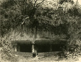 Ingresso della grotta a Elephanta, Presidenza di Bombay