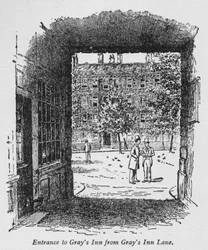 Ingresso a Grays Inn da Grays Inn Lane, c1918