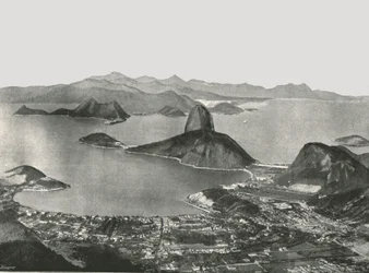 Ingresso alla baia dalla cima del Corcovado, Rio de Janeiro, Brasile, 1895