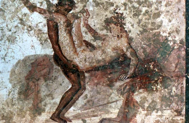 Affresco erotico, Pompei, Italia