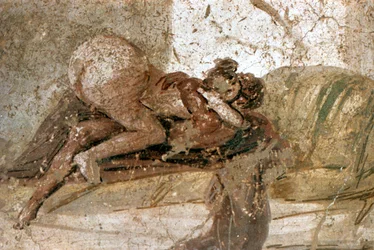 Affresco erotico, Pompei, Italia