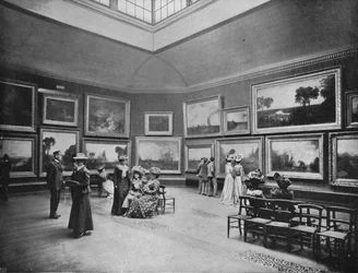 Mostra dei dipinti di William Turner nella National Gallery, Londra, c. 1903