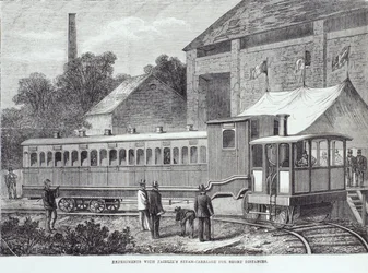 Esperimenti con la carrozza a vapore di Fairlie per brevi distanze, agosto 1869