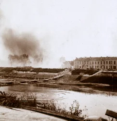 Esplosione, Nieuwpoort, Fiandre, Belgio, c1914-c1918