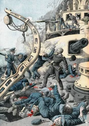 Esplosione su una nave da guerra russa, Guerra russo-giapponese, 1904-5