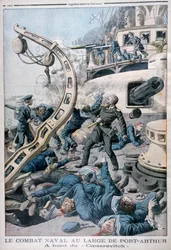 Esplosione a bordo della corazzata russa Tsesarevich, Battaglia del Mar Giallo, 10 agosto 1904