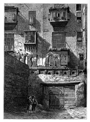 Facciata di una casa nella parte vecchia del Cairo, Egitto