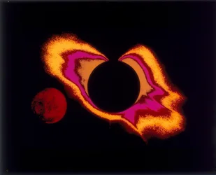 Fotografia a falsi colori del sole e della luna, c1970s