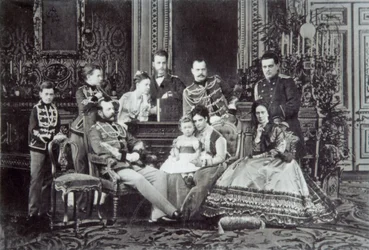 Ritratto di famiglia dello zar Alessandro II di Russia, 1860s