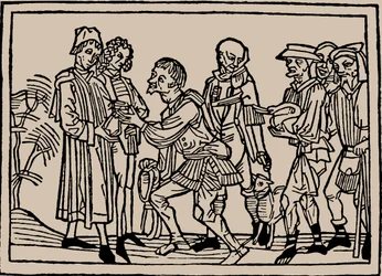 Contadini nella consegna delle loro tasse ai proprietari terrieri, 1479