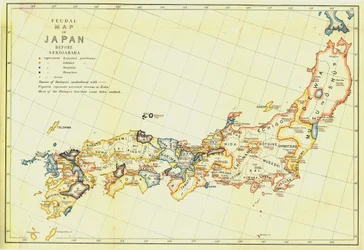 Mappa feudale del Giappone prima di Sekigahara, 1903