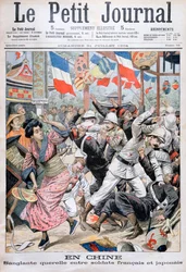 Combattimento tra soldati francesi e giapponesi durante la guerra russo-giapponese, Cina