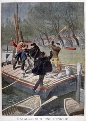 Lotta su una chiatta, 1902