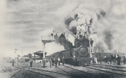Primo treno della ferrovia intercoloniale in partenza da Kalgoorlie