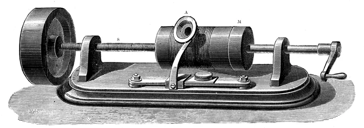 Primo modello del fonografo di Edison c1877 c1880