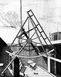 Sestante equatoriale montato di Flamsteed con telescopio, 1725